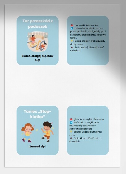 Karty z propozycjami zabaw DIY na deszczowy dzień