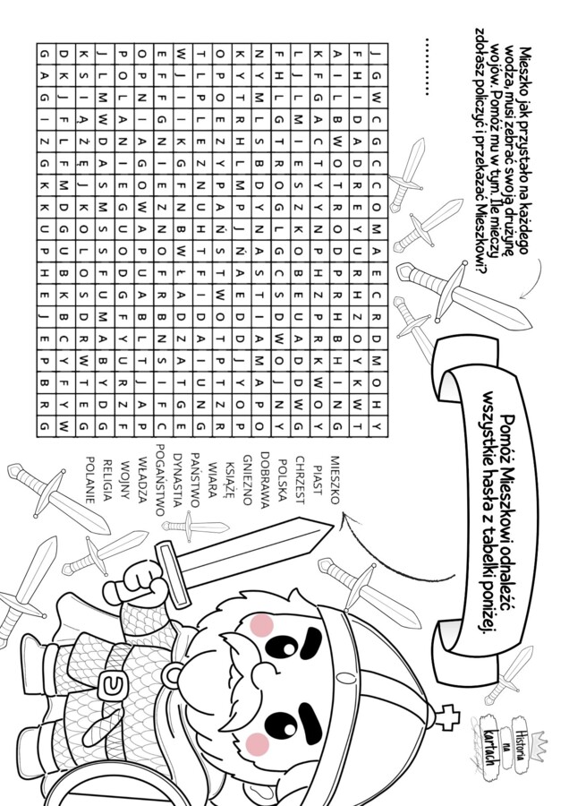 Historia dla najmłodszych. Kolorowanki i łamigłówki z bohaterami Polski.