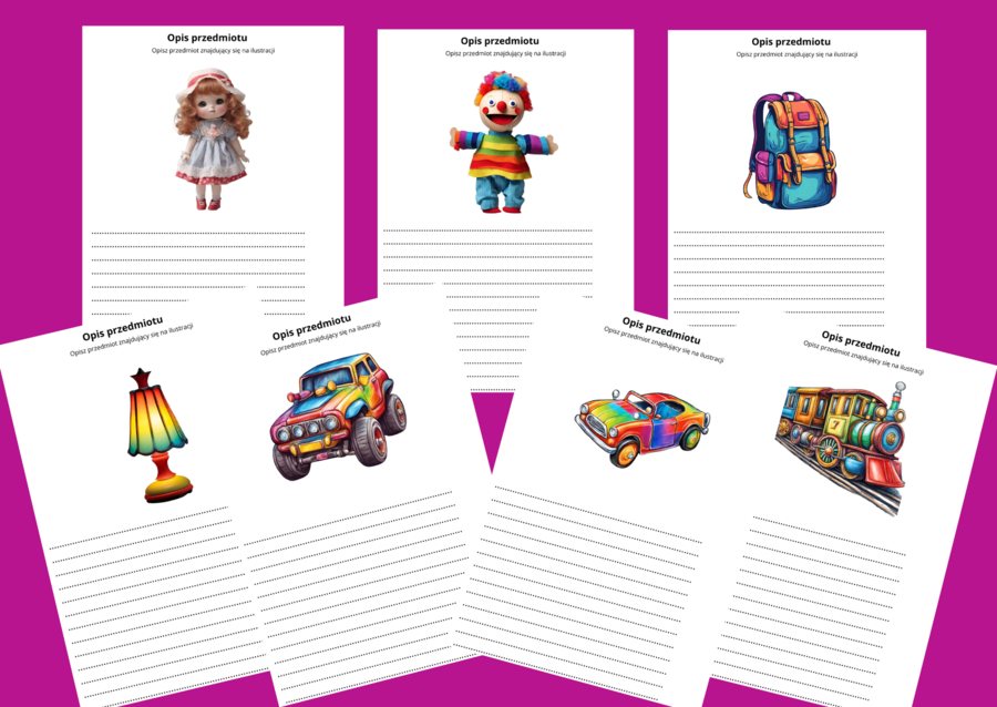 OPIS PRZEDMIOTU - karta pracy - kl. 4-5 - ćwiczenia redakcyjne - wersja kolorowa