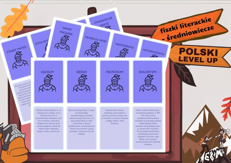 Fiszki literackie_średniowiecze_Polski Level Up