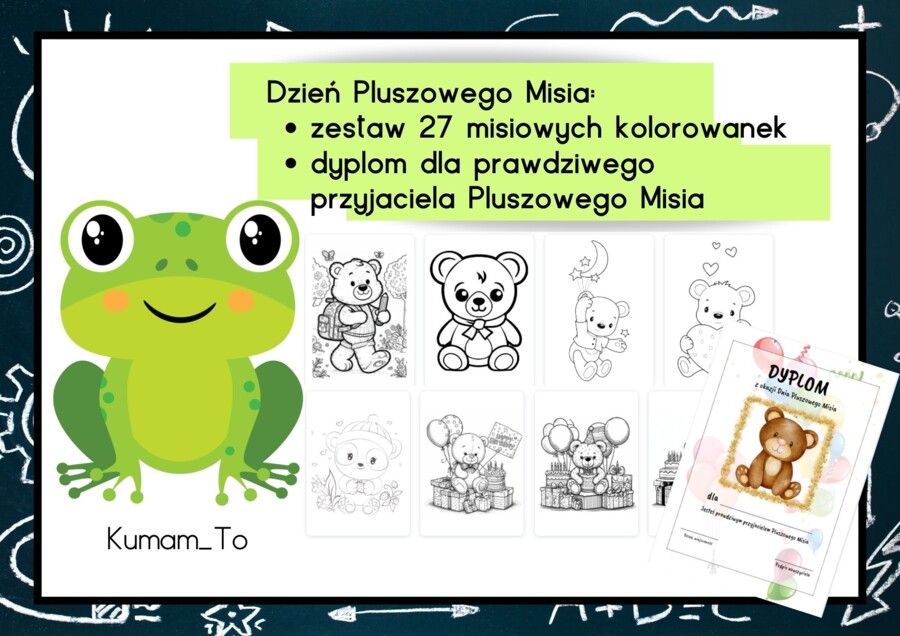 Zestaw misiowych kolorowanek