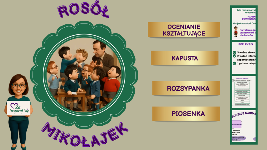 Mikołajek- opowiadanie "Rosół" klasa IV – prezentacja + karty pracy
