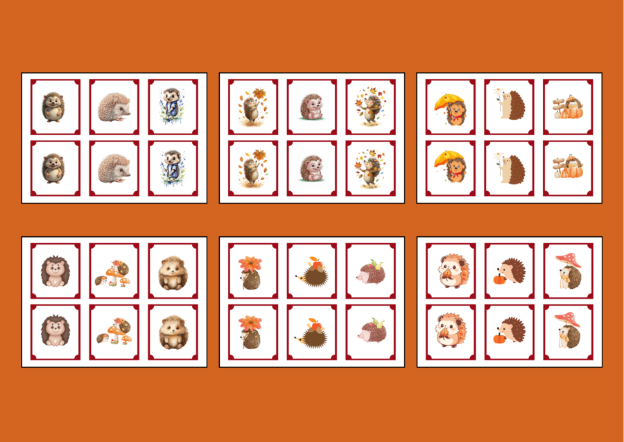 DZIEŃ JEŻA – memory – 36 szt. - biblioteka - świetlica