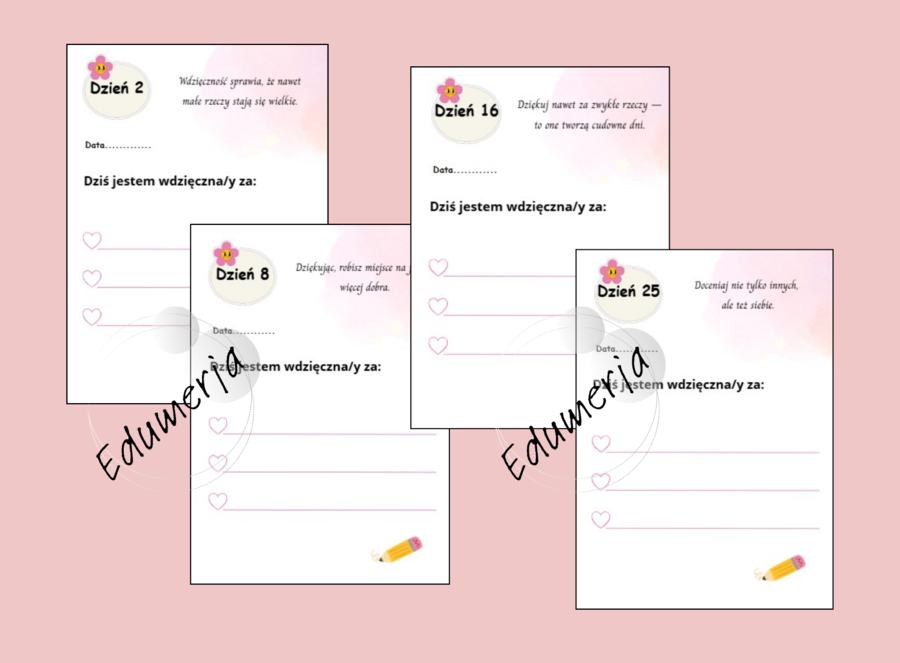 „Dziennik wdzięczności dla uczniów 7-8” – 28 dni uważności, refleksji i radości z codzienności. klasy7-8