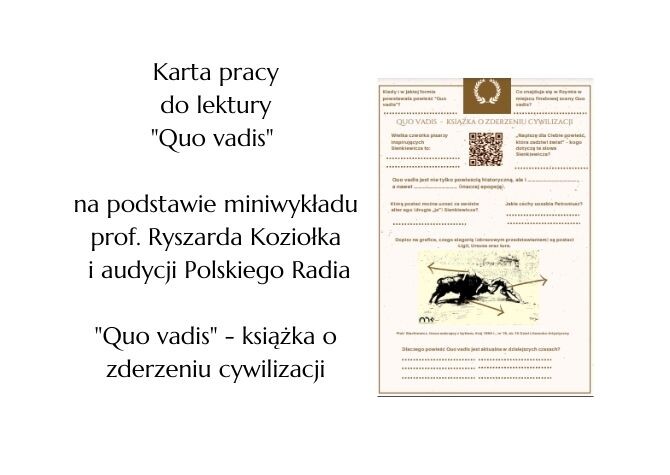 Karta pracy - "Quo vadis" - książka o zderzeniu cywilizacji