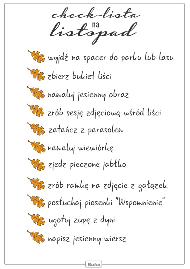 Checklista na listopad