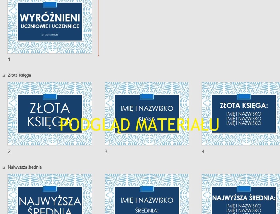 Zakończenie roku - scenariusz części oficjalnej