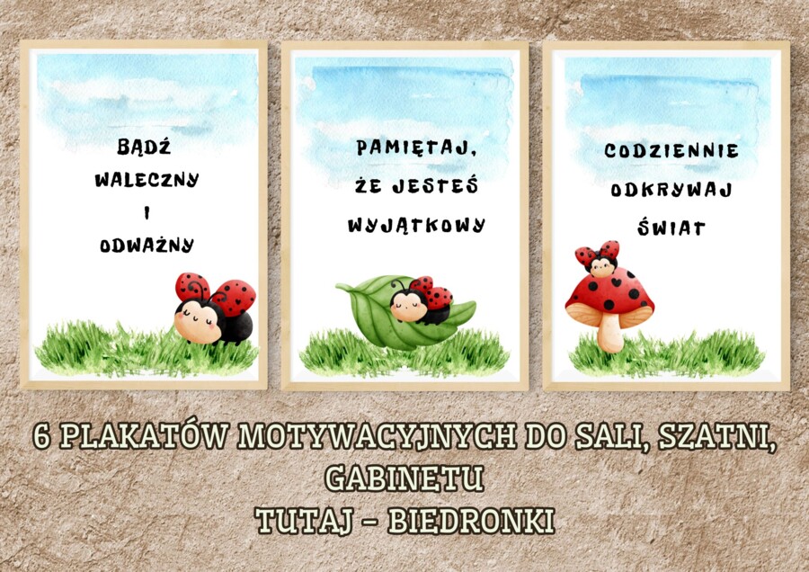 PLAKATY MOTYWACYJNE DO SALI, SZATNI, GABINETU