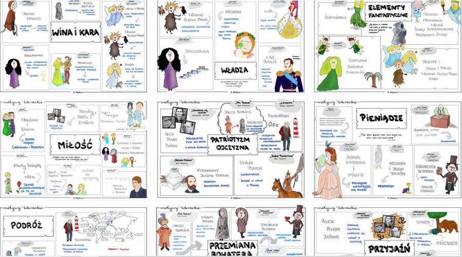 Motywy literackie (10 plansz)