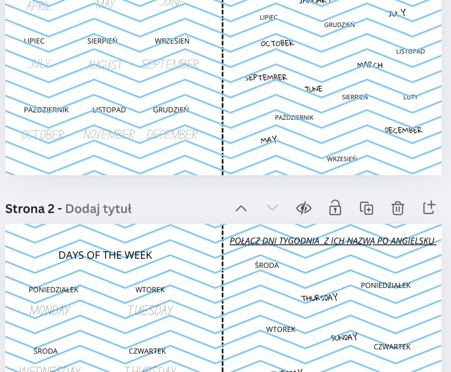 WKLEJKA MONTHS I DAYS OF THE WEEK