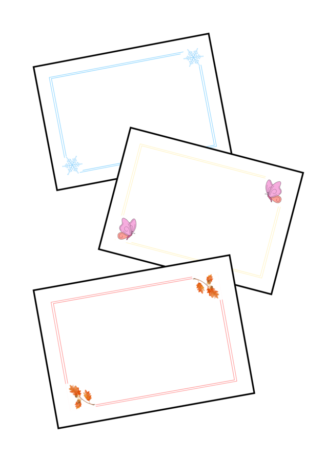 24 uniwersalne ramki A4 poziomo – kolor + czarno- białe, całoroczne ramki na prace plastyczne