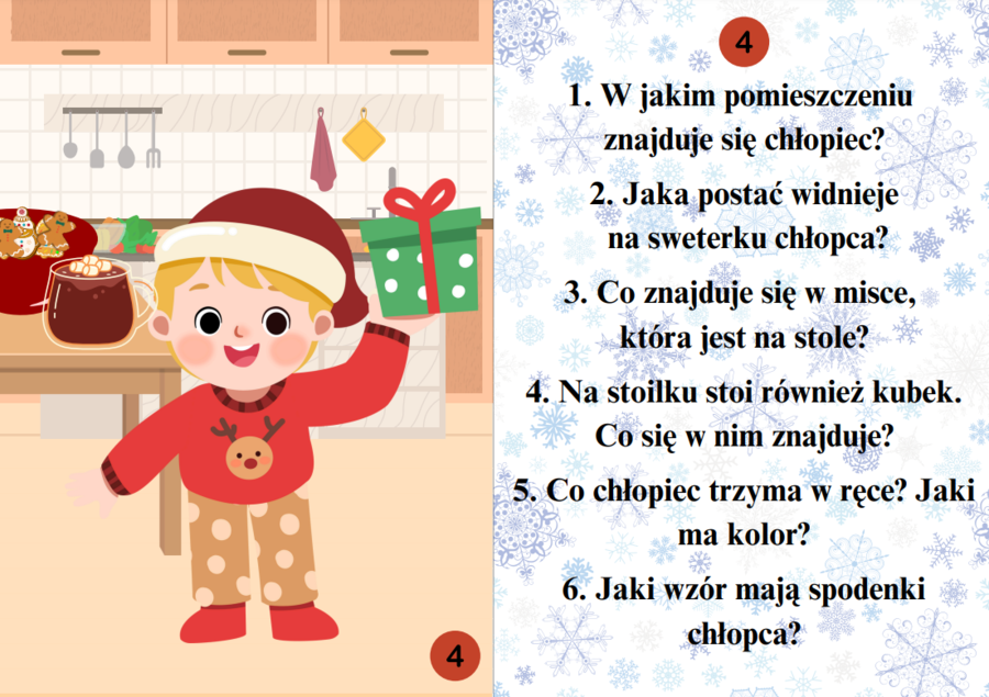 Zimowe obrazki z pytaniami