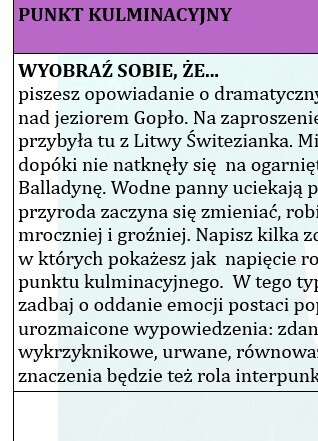 OPOWIADANIE TWÓRCZE- ĆWICZENIE POSZCZEGÓLNYCH ELEMENTÓW TWÓRCZYCH