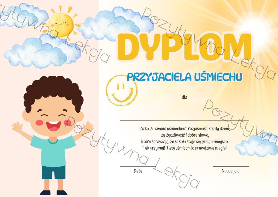 Kreatywne dyplomy dla dzieci - 30 wzorów
