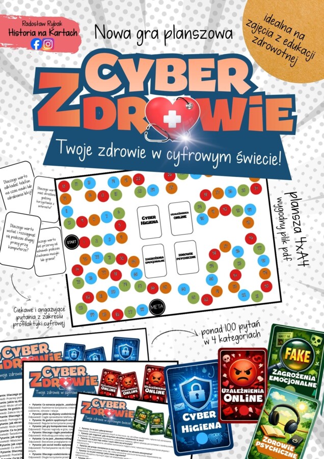 CyberZdrowie. Twoje zdrowie w cyfrowym świecie - zestaw do gry planszowej