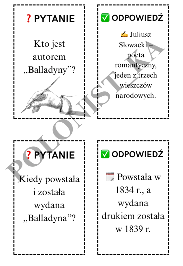 FISZKI - znajomość lektury "Balladyna"