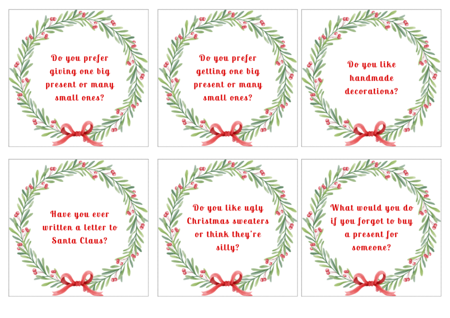 Świąteczne karty konwersacyjne – 150 CHRISTMAS SPEAKING CARDS: Świąteczny zestaw na lekcje z konwersacji dla młodzieży i dorosłych (A2-B1+)