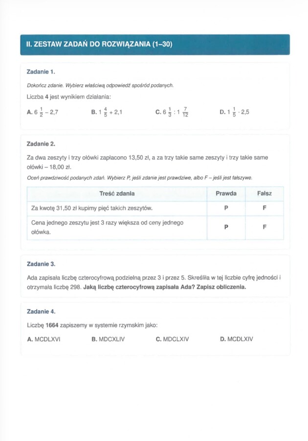 Egzamin Ósmoklasisty z Matematyki (Teoria + Zadania + Klucz)