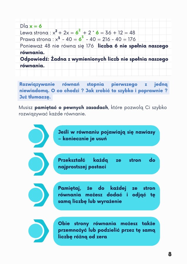 JAK ROZWIĄZAĆ RÓWNANIE - z Matixem do E8