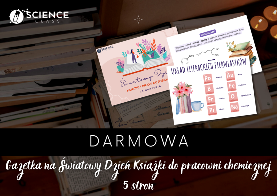 Gazetka na Światowy Dzień Książki do pracowni chemicznej