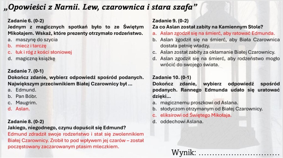 Zestaw lekturowy "Opowieści z Narnii. Lew, czarownica i stara szafa."