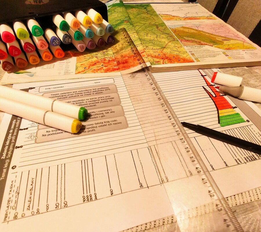 Profil terenu przez Polskę - karta pracy