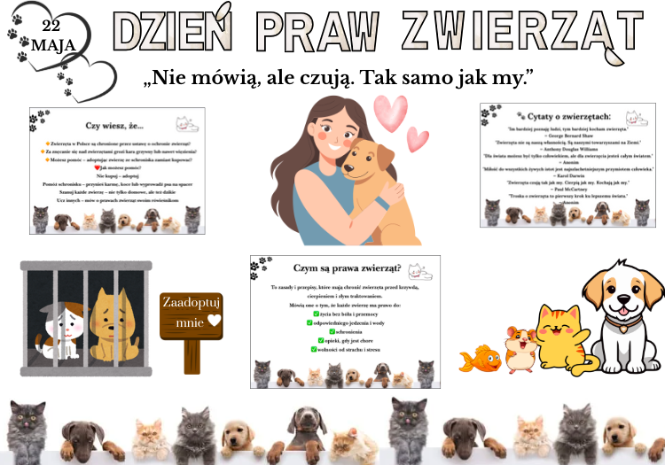 🐾 Dzień Praw Zwierząt – gotowa gazetka edukacyjna A4 (50 stron do druku!) 🐾 Ta gazetka to strzał w dziesiątkę na szkolne obchody Dnia Praw Zwierząt! 💛