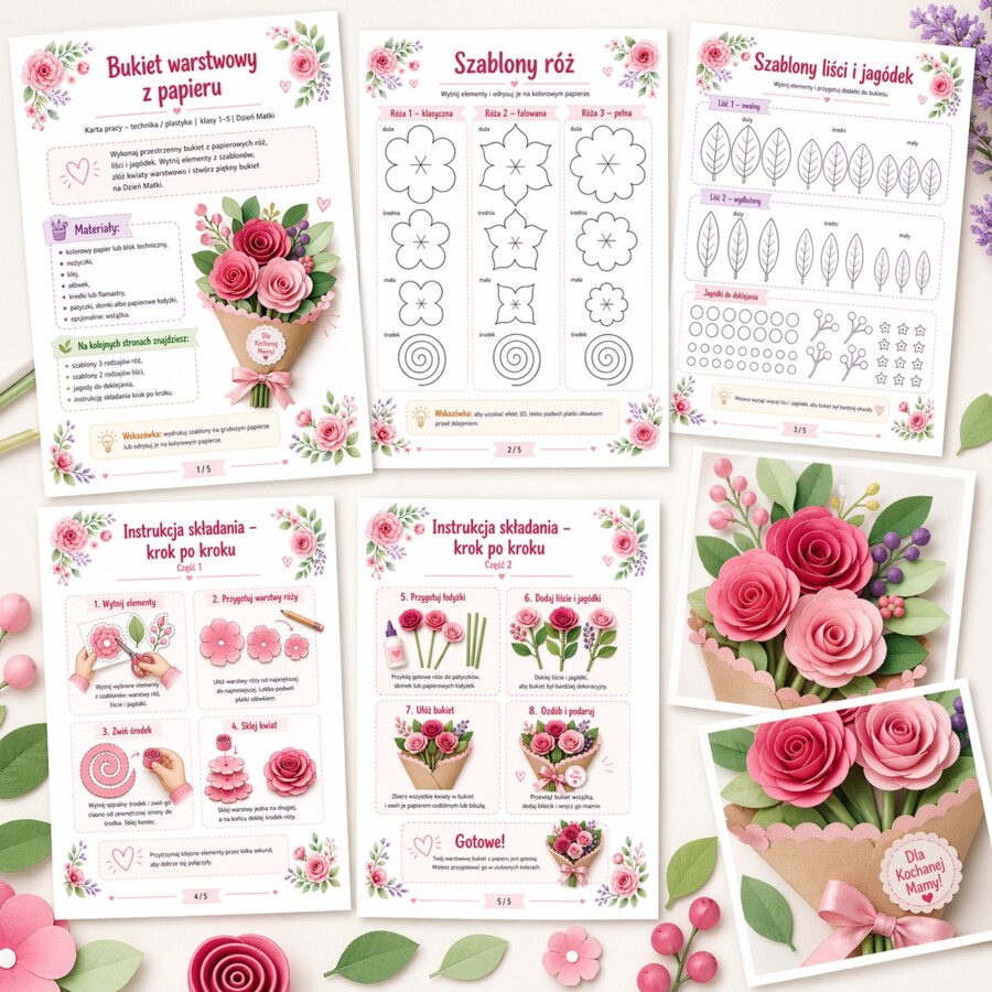 Bukiet warstwowy z papieru