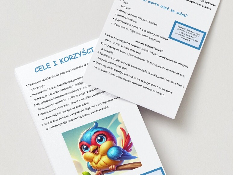 "Poszukiwacze przyrody". Spacer z lupą, lornetką lub atlasem. Obserwacja otoczenia