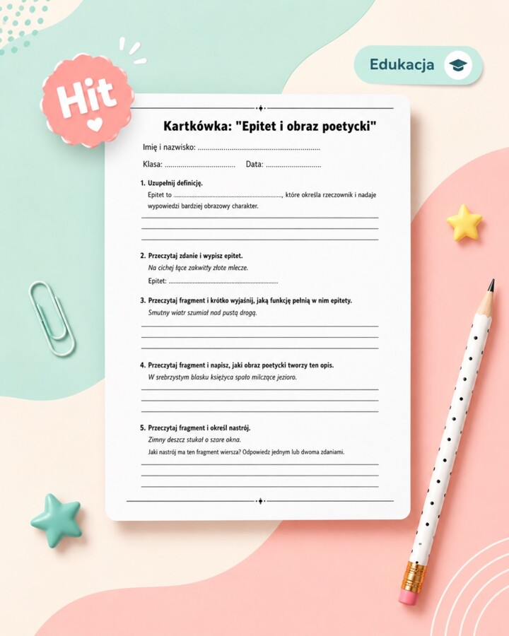 Kartkówka. Epitet i obraz poetycki