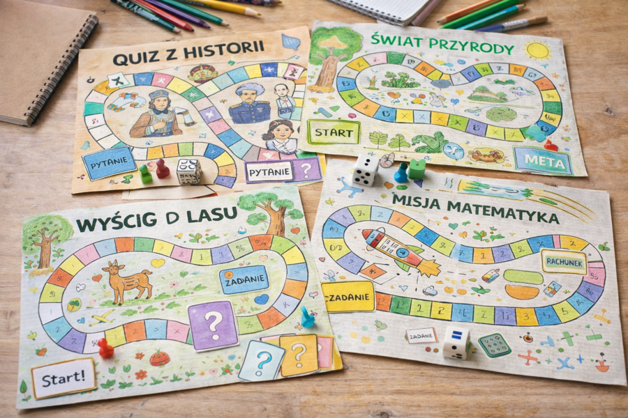 Planszówki DIY z kartonu i markerów