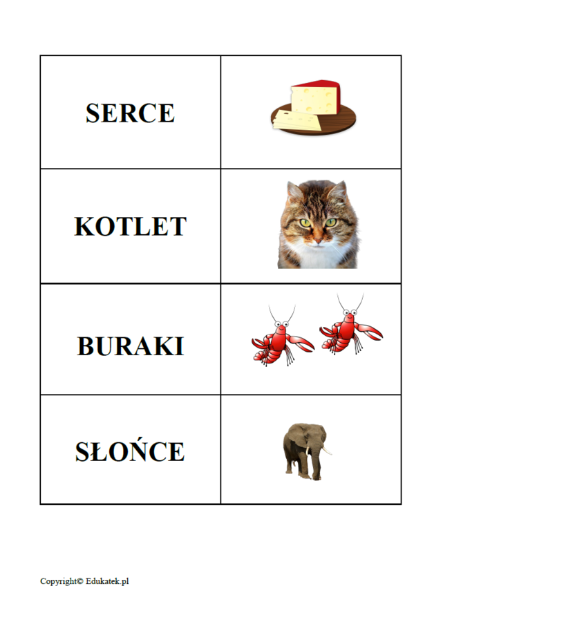 Ukryte wyrazy – utrwalanie czytania