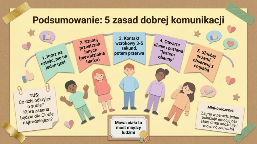 Mowa ciała, Komunikacja niewerbalna - materiały na gazetkę/prezentacje/rewalidację/trening umiejętności społecznych