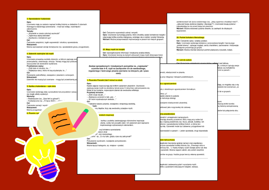 ZESTAW „ROZPISANI!” – 51 UNIWERSALNYCH ĆWICZEŃ REDAKCYJNYCH DLA KLAS 4–8 - ćwiczenia redakcyjne