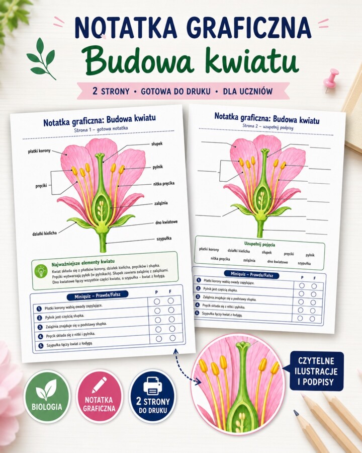 Notatka graficzna. Budowa kwiatu