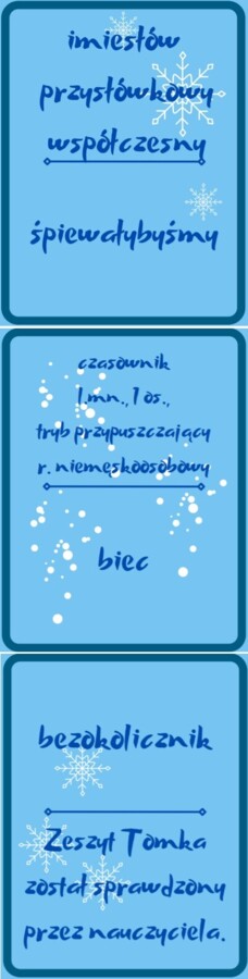 Części mowy - domino