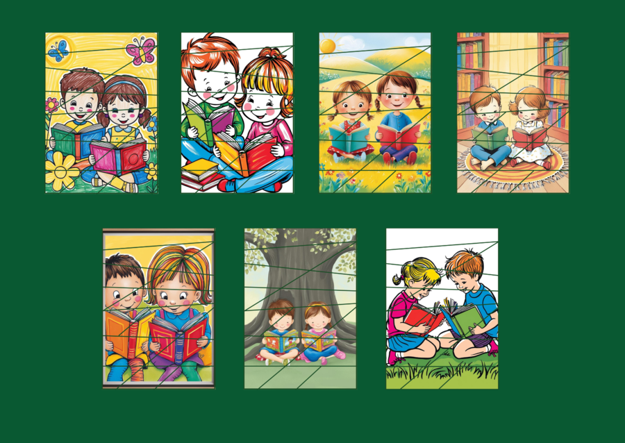 DZIEŃ KSIĄŻKI DLA DZIECI – puzzle – biblioteka – przedszkole – świetlica – 15 wersji