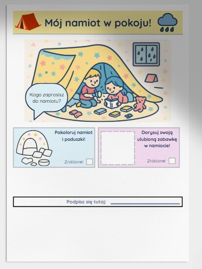 Karty pracy: "Co robić, gdy pada deszcz?"