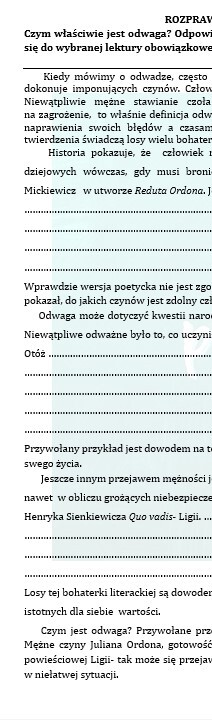 TRZY ROZPRAWKI DO UZUPEŁNIENIA: TĘSKNOTA, PRZYJAŹŃ, ODWAGA.