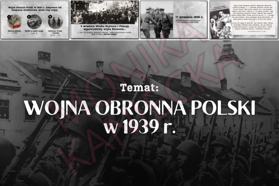 Wojna obronna Polski w 1939 r. - prezentacja historia klasa 8