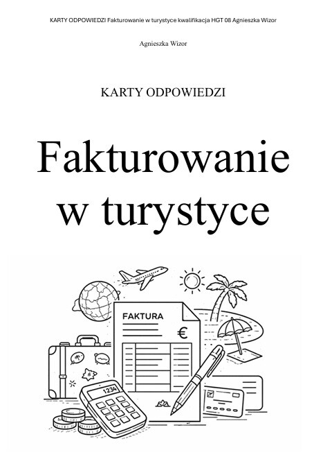 KARTY ODPOWIEDZI - Fakturowanie w turystyce hgt08