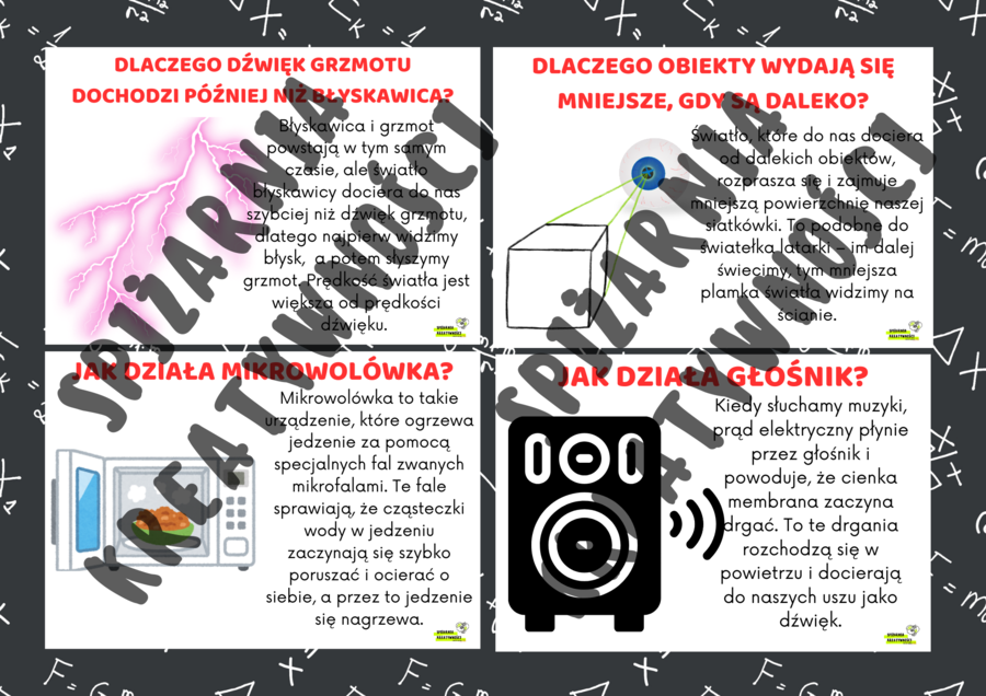 FIZYKA W CODZIENNYM ŻYCIU - pytania z życia codziennego i proste odpowiedzi - gazetka ścienna - poziom: szkoła podstawowa