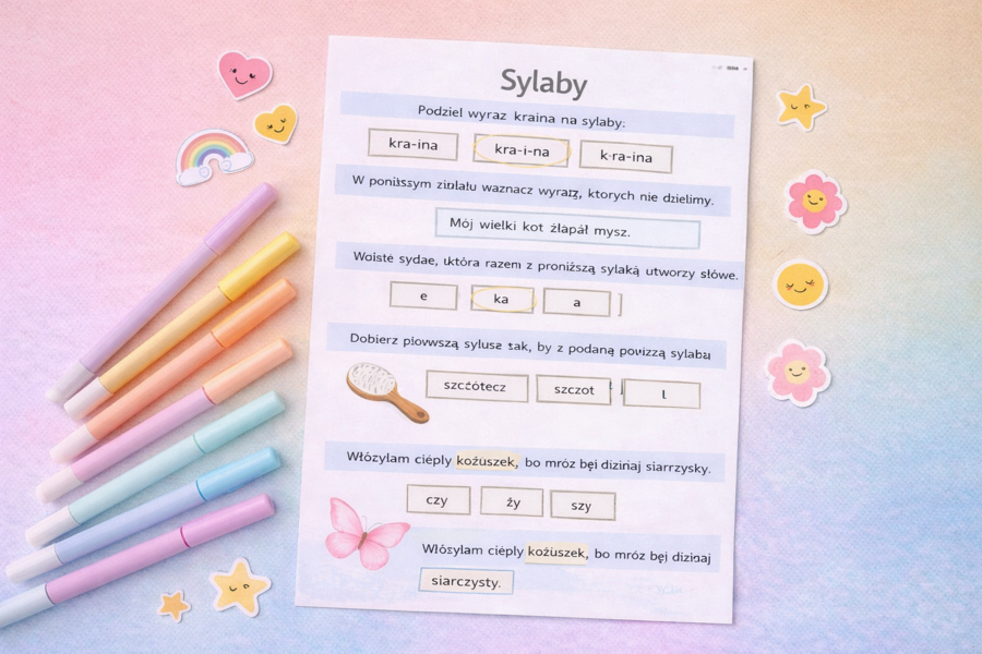 SYLABY [Karta pracy, sprawdzian]