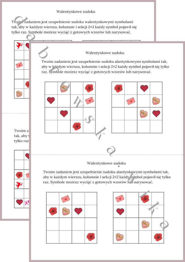 Walentynkowe sudoku