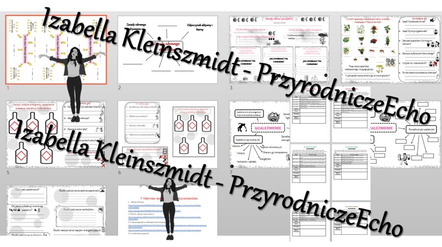 Zestaw 8 kart pracy i innych plików + 6 gratisowych linków do lekcji multimedialnych - niekomercyjnych wykonanych w genial.ly do indywidualnego pobrania i użycia do celów niekomercyjnych z PRZYRODY do klasy 4 – dział IV „Odkrywamy tajemnice zdrowia człow