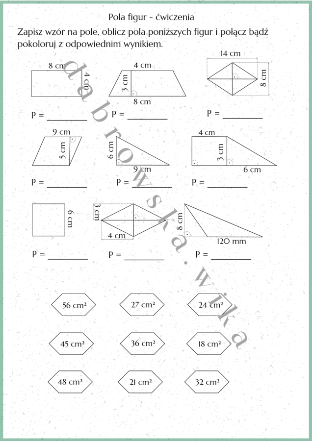Pola figur - ćwiczenia