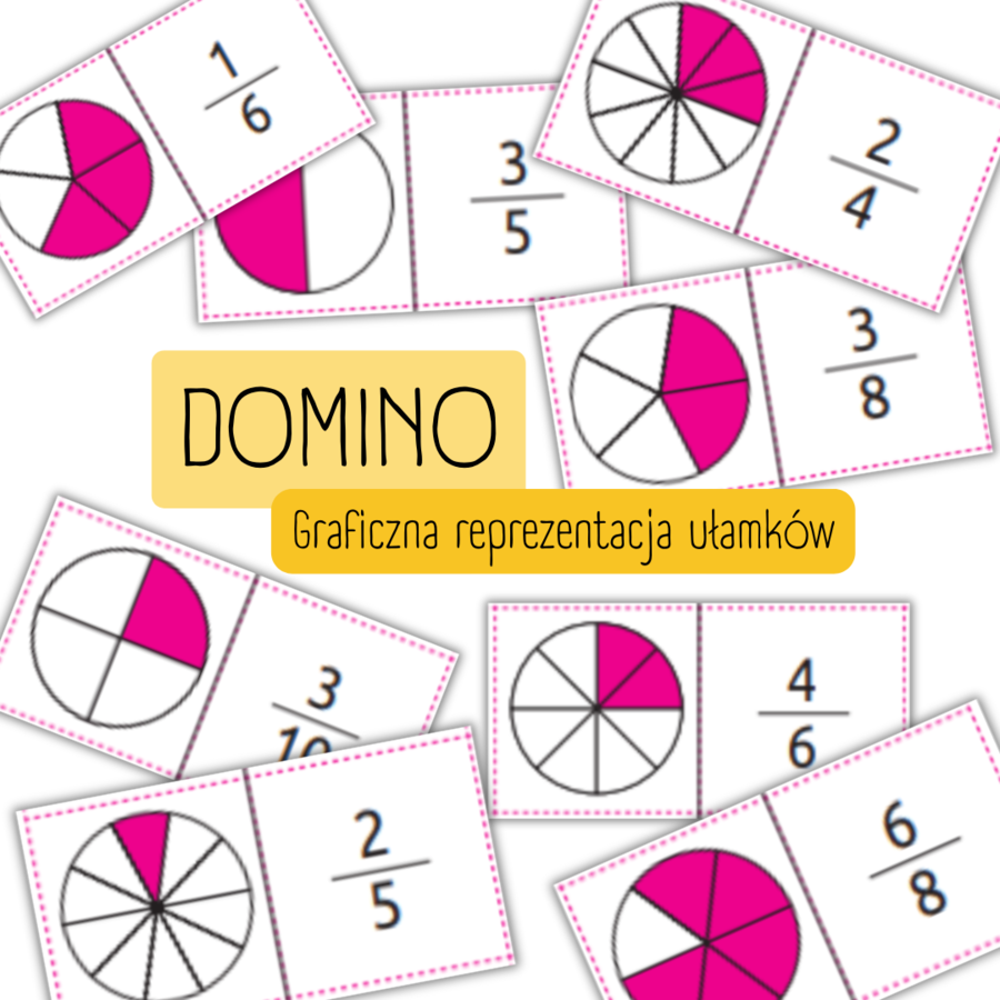 DOMINO - graficzna reprezentacja ułamków zwykłych.