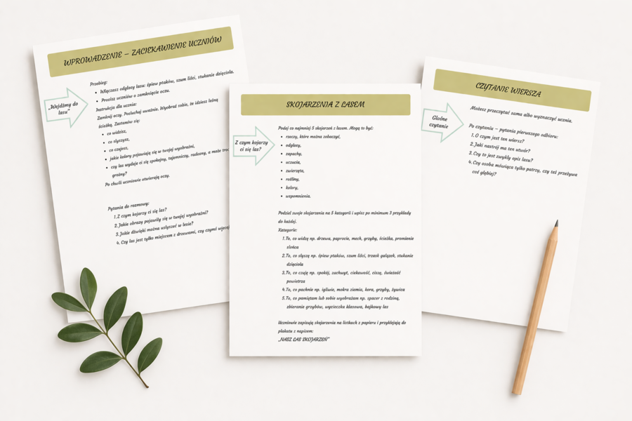 Scenariusz lekcji. O lasach ks. Jan Twardowski