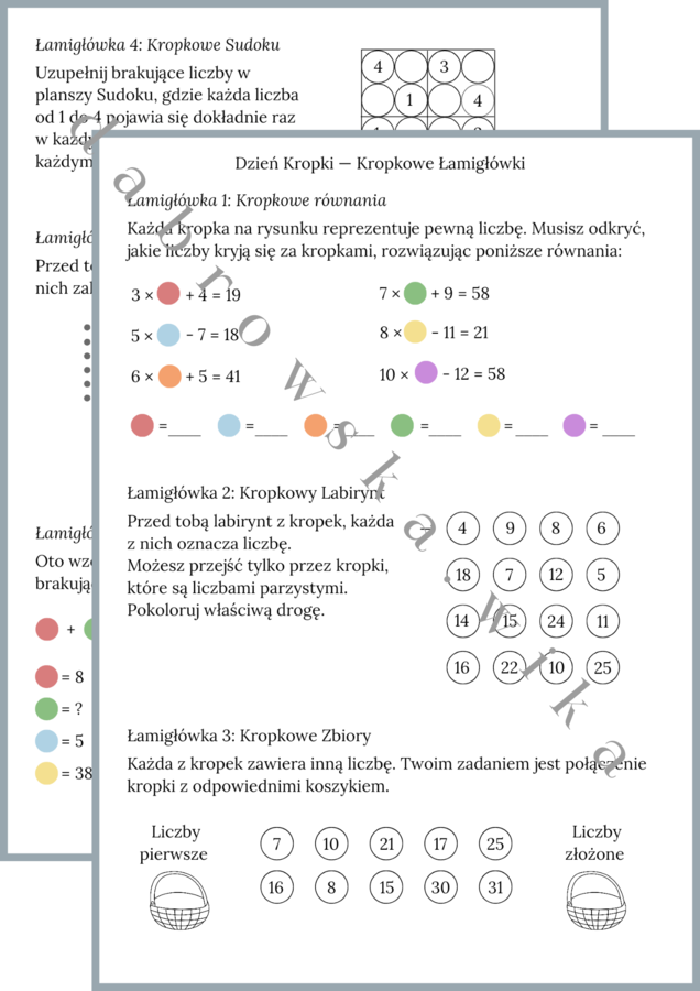 Dzień Kropki - Kropkowe łamigłówki