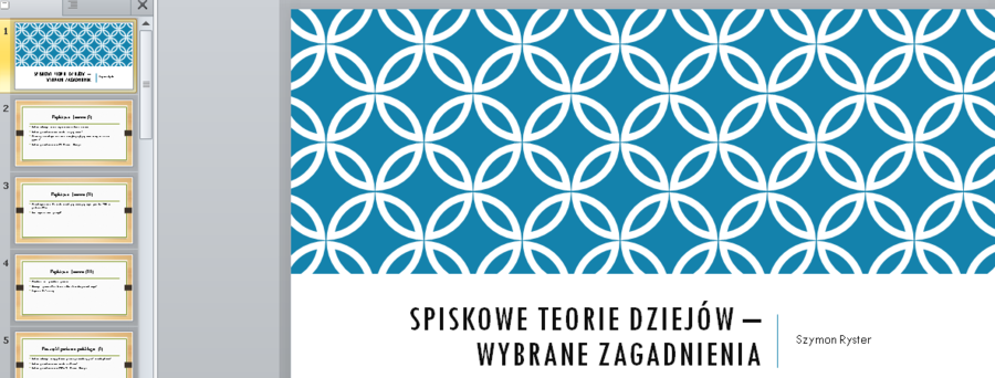 Teorie spiskowe - koło historyczne, szkoła podstawowa.